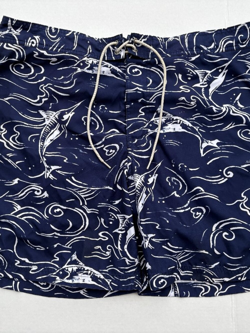 Nautica Swim Trunks XXL Blue Marlin Fish Print Board Shorts Drawstring Men’s‎
